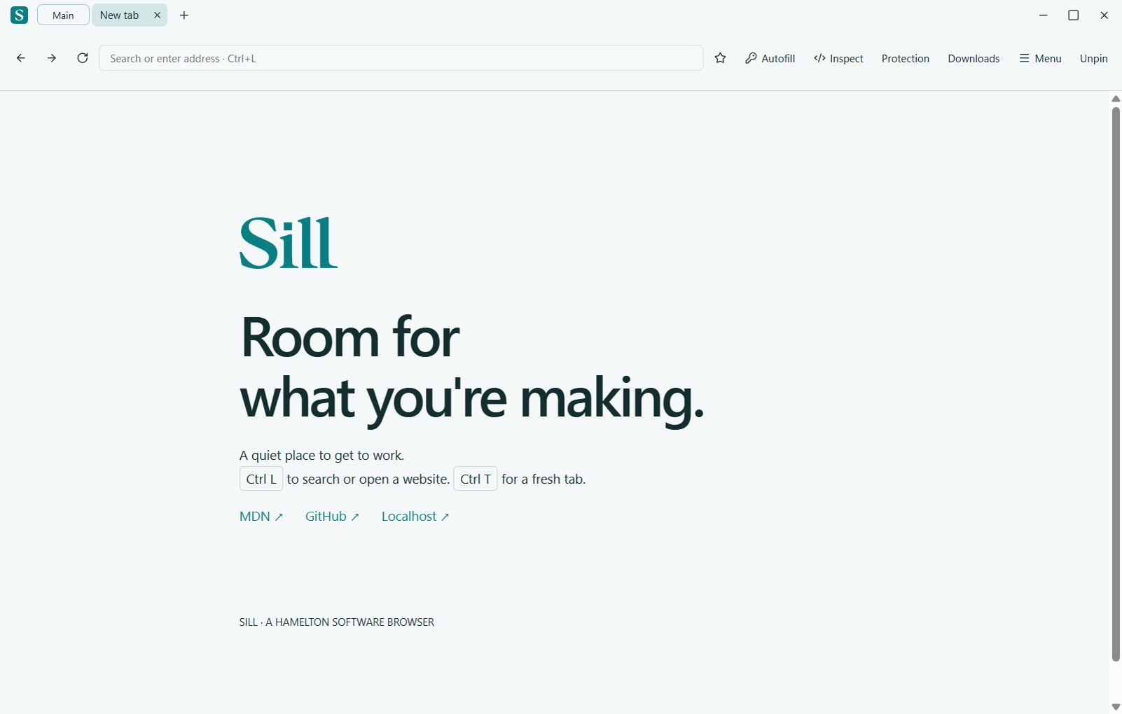 Sill Glide pinned above the page